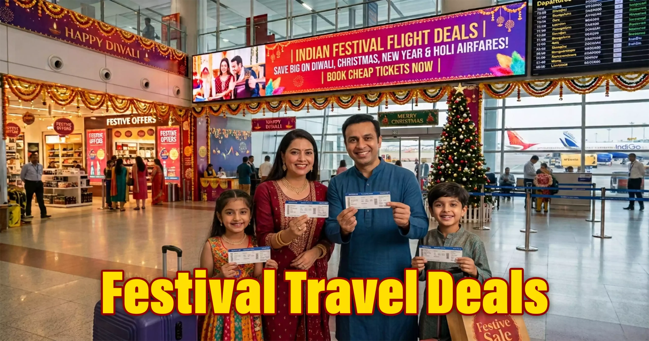 Indian Festival Flight Deals 2026–27, How to Find Cheap Air Tickets for Diwali, Christmas, New Year & Holi.